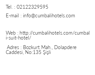 Cumbal Suite Hotel iletiim bilgileri